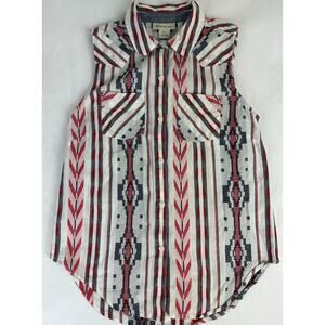 Ariat Billie Jean Sleeveless Southwestern 100% Cotton Top Western Aztec Small